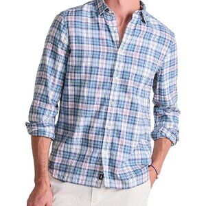 Vineyard Vines NWT Nobladeer Plaid Island Slub Shirt Smoke Blue Size Large